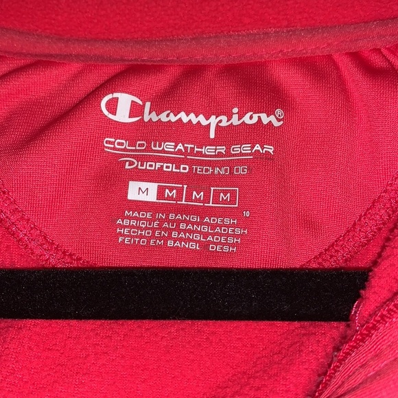 Champion Quarter Zip Soft Fleece Mock Pullover Size Medium Hot Pink - Picture 11 of 12